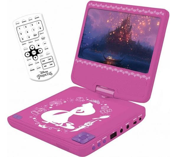 LEXIBOOK Disney Princess Portable DVD Player - Pink & White - Image 1