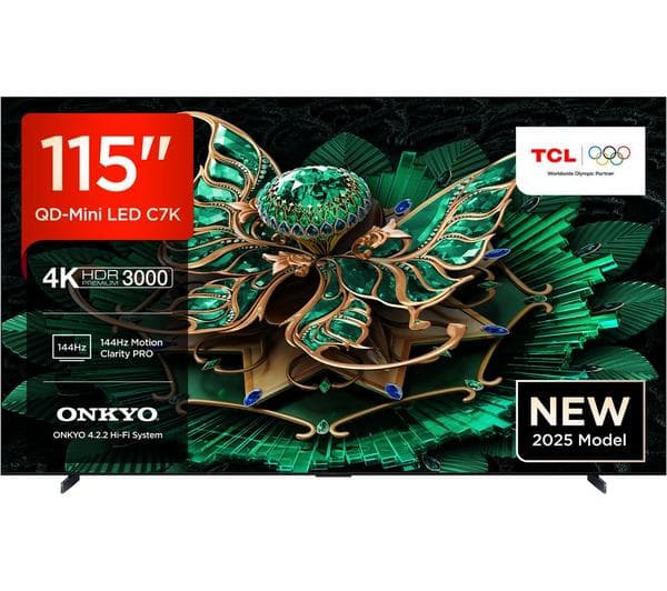 TCL C7K 115\" QD-Mini LED 4K HDR Smart Google TV - 115C7K-UK - Image 1