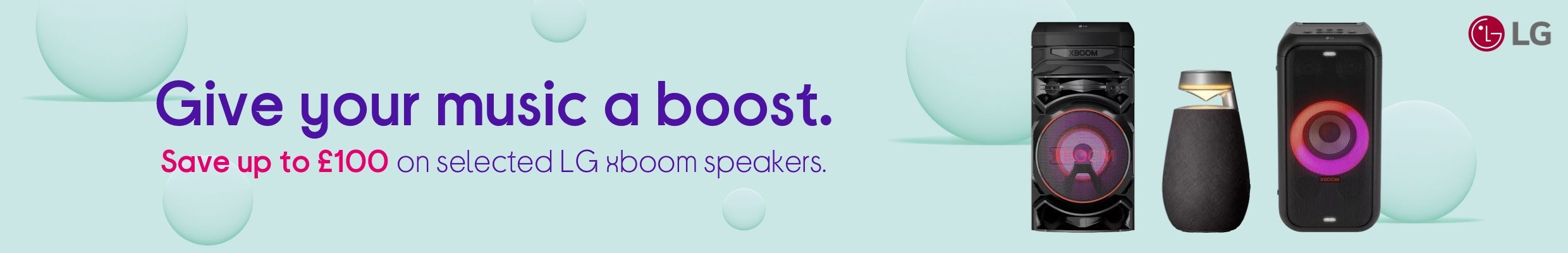 LG xboom speakers with logo.