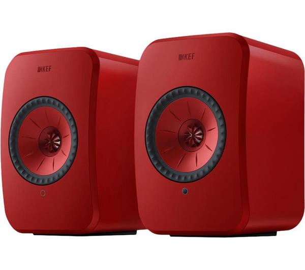 KEF AUDIO LSX II Wireless Multi-room Bookshelf Speakers - Lava Red
