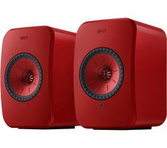 KEF AUDIO LSX II Wireless Multi-room Bookshelf Speakers - Lava Red