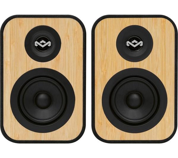 HOUSE OF MARLEY Uplift Bluetooth Bookshelf Speakers - Black & Cream