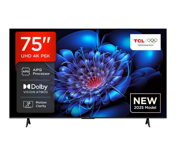 TCL 75P6K-UK 75\" Smart 4K Ultra HD HDR LED TV