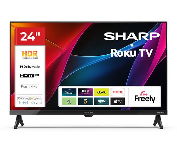 SHARP 1T-C24HD2725KB Roku TV 24\" Smart HD Ready HDR LED TV