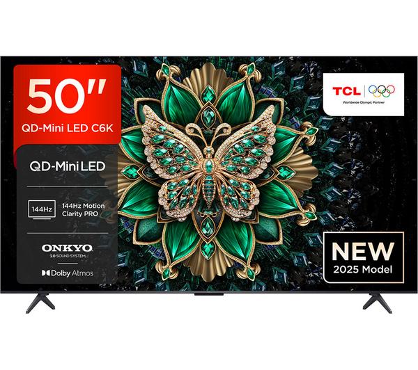 TCL C6K 50\" QD-Mini LED 4K HDR Smart Google TV - 50C6K