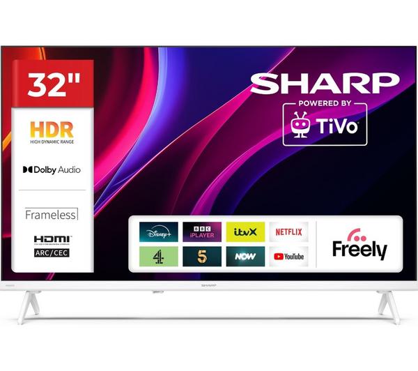 SHARP 1T-C32HE2245KW 32\" Smart HD Ready HDR LED TV - White