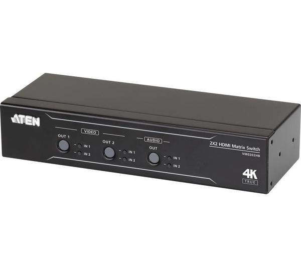 ATEN VM0202HB True 4K HDR HDMI 2×2 Matrix Switch with Audio De‑Embedding